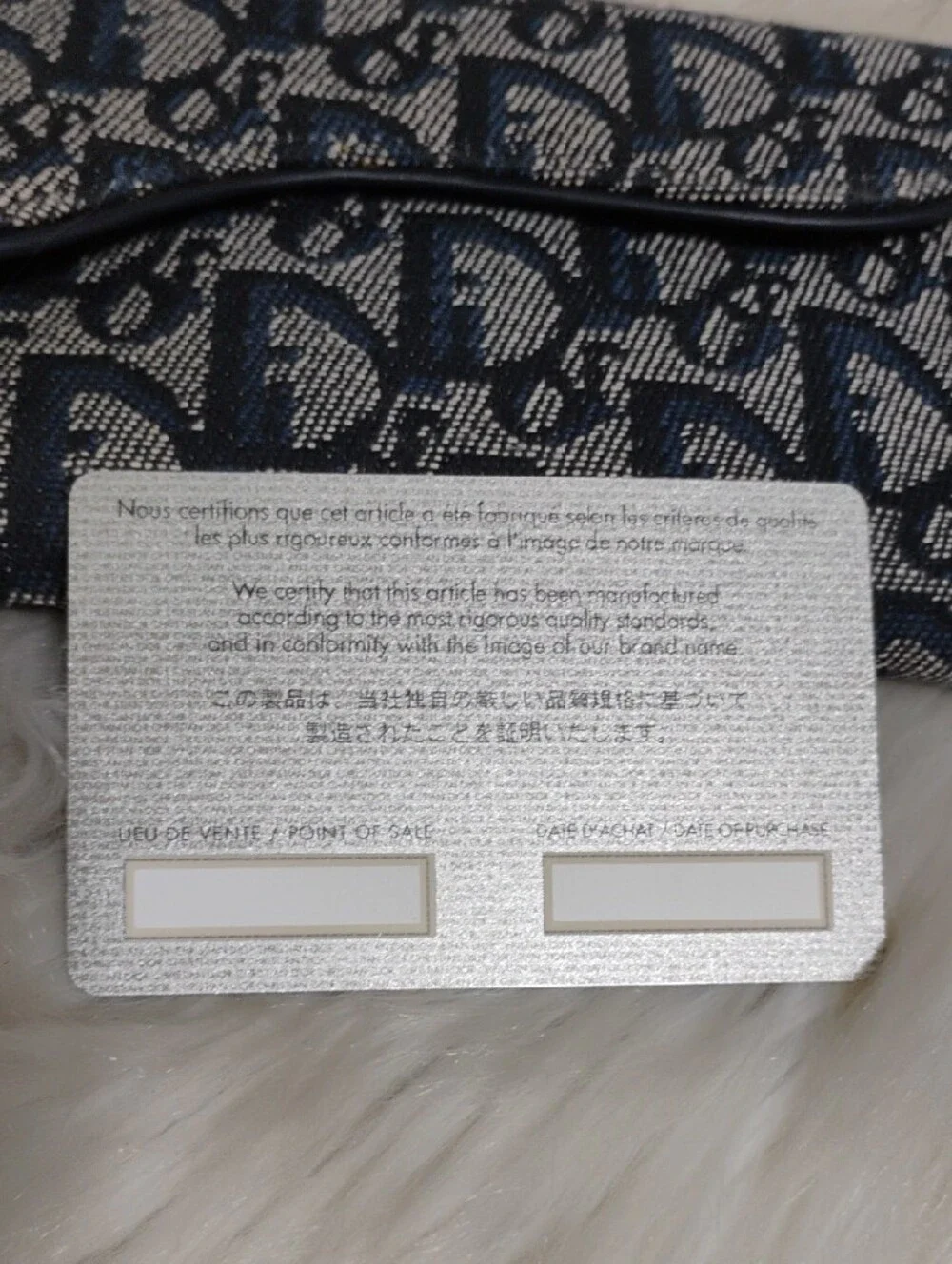 SALE! Christian Dior Navy Monogram Canvas Saddle Wallet W/Card